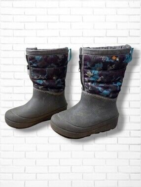 Bogs Snow Shell Zip Camo Texture Snow Boots Unisex Size 11T